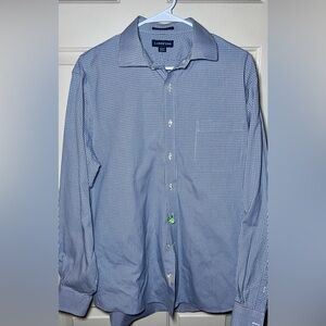 Lands End No Iron Twill Shirt Mens Size 16-35 Check Traditional Fit Long Sleeve